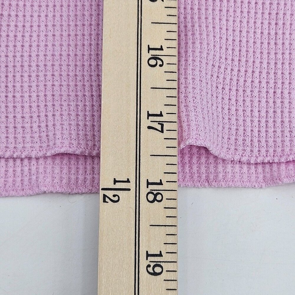 TNA Aritzia Waffle Crew Boxy Long Sleeve Top Pink Women’s Size XS Thermal Crop - Picture 9 of 9